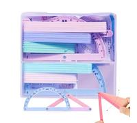 Ensemble de géométrie pour étudiants - Outils de dessin portables et règle mathématiques - Kit école avec liste magnétique - Pour bureau, école, dessin technique, architecture