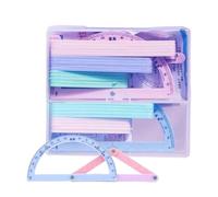 Ensemble de géométrie pour étudiants - Outils de dessin portables - Règle | Rapporteur de géométrie mathématique pour étudiants, enfants, enseignants, charpentier, école, collège, salle de classe