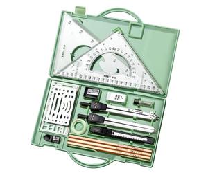 Ensemble de géométrie pour les étudiants, ensemble de boussole | 16x kit de géométrie mathématique - Rédaction d'outils avec boîte de stockage, fournitures de dessin pour les ingénieurs architectes