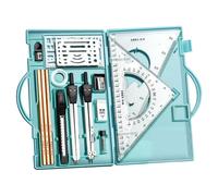 Ensemble de géométrie pour les étudiants, ensemble de boussole,Tool de précision de la géométrie 16x - Outils de dessin avec boîte de rangement, rédaction des fournitures pour les étudiants artistes e