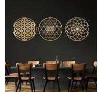 Ensemble de géométrie sacrée en métal Noir, décoration Murale, Cube de Métatron en métal, Sri Yantra Yoga, Sculpture Moderne d'art géométrique sacré pour Salon, Chambre.