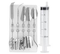 Ensemble de glaçage de décoration, ensemble de buses de seringue à douille, outil de crème de décoration de pudding en plastique réutilisable en acier inoxydable avec buses pour