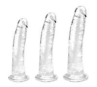 Ensemble de godes réalistes bleus (petit,grand, extra large) Gode ventouse TPE pour vagin et anus,compatible avec harnais à sangle, adapté aux utilisateurs débutants à avancés (16,5 cm/19 cm/24,5 cm)