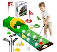 Ensemble de golf amélioré pour enfants - Clubs de golf avec retour automatique - Ensemble de golf pour tout-petits avec balles phosphorescentes de 3 à 8 ans - Mini jeux de golf Gator Golf d'intérieur