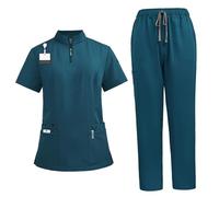 Ensemble de gommage pour femmes uniforme d'infirmière en polyester doux ensemble de gommage à fermeture éclair à col montant pour médecins et infirmières