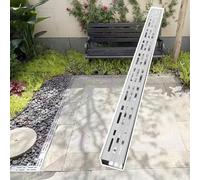 Ensemble de gouttière de drainage for gouttière de terrasse en acier inoxydable, fossé de drainage étroit avec grille, crépine de gouttière en métal for cour/piscine/côté maison(W-10cm(4") x H-3cm(1 1