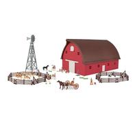Ensemble de grange ronde John Deere ? l'?chelle 1/64 avec accessoires 73 pi?ces