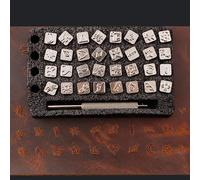 Ensemble De Gravure De Sceau En Cuir, 36 Pièces Bricolage Artisanat Irrégulier, Timbres Artisanaux En Cuir Estampillés, Moule D'impression En Métal