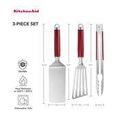 Ensemble de grillades d'intérieur 3 pièces Rouge