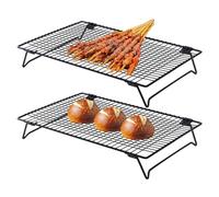 Ensemble de grille de cuisson en fil métallique épais de 34 cm, revêtement antiadhésif, design à 2 niveaux | Batterie de cuisine de qualité commerciale Tapis d'égouttement Grille de refroidissement de