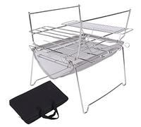 Ensemble de grilles de barbecue pliables en acier inoxydable, facile à installer, pour les fêtes sur feu de camp, la randonnée, les pique-niques, les plages, les voyages, la