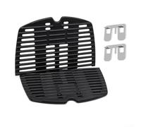 Ensemble de grilles en fonte - pour Weber Q100 Q1000 Q1200, plaques de gril robustes avec excellente rétention de la chaleur, pièces de rechange noires pour barbecue - pour extérieur