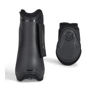 Ensemble de Guêtres antérieurs pour cheval Ouvertes protège-tendons et protège-boulets Horze Armour - Airflow Noir Cob