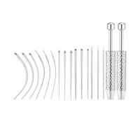 Ensemble de guides de bijoux incurvés avec outils de préhension, supports de changement de piercing en acier inoxydable pour une manipulation de routine à la maison, aide changement de perçage de