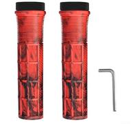 Ensemble de guidon de vélo à double verrouillage - Diamètre intérieur : 22 mm - Alliage d'aluminium antidérapant - Absorption des chocs - Design léger - Pour vélo pliable - Rouge, violet, noir (rouge)