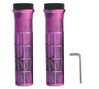 Ensemble de guidon de vélo à double verrouillage - Diamètre intérieur : 22 mm - Alliage d'aluminium antidérapant - Absorption des chocs - Design léger - Pour vélo pliable - Rouge, violet, noir (violet