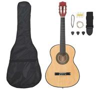 Ensemble de guitares classiques 3/4 pour débutants en bois de tilleul et nylon | Guitare 36" avec accessoires en plastique dur | Idéal pour les enfants et les débutants | Instruments à cordes