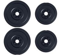 Ensemble de Haltères HDPE Noir - Lot de 4 Disques - Poids Total 30 Kg - 5 Kg et 10 Kg - Entraînement Musculaire & Haltérophilie