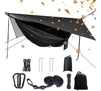 Ensemble de hamac de Camping Portable, hamac Double Simple, moustiquaire, Tente Pare-Pluie, lit Suspendu en Tissu Parachute Haute résistance. Convient pour l'extérieur, la randonnée, Le Camping