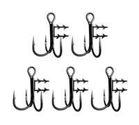 Ensemble de hameçons de pêche barbelés, 5 pièces, avec des modèles triples, pour l ' Eau Douce et l ' Eau salée, Crochet Triple barbelé pour la pêche
