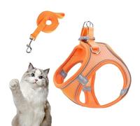 Ensemble de harnais - Combinaison anti-traction réglable | Sangle de poitrine rembourrée réfléchissante, maille légère et respirante, boucle de sécurité à dégagement rapide, prise en main douce