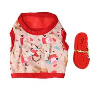 Ensemble de Harnais de Gilet de Lapin Mignon et Amusant, Motif de père de Noël, Petit Gilet pour Animaux de Compagnie, Ensemble de Laisse, en Polyester et Nylon de qualité (M)