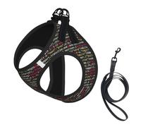 Ensemble de harnais de programmation avec code imprimé pour chiens et chats, réfléchissant, réglable, gilet en maille douce et respirante avec laisse anti-fuite, pour petits animaux de compagnie et