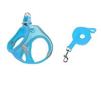 Ensemble de harnais doux pour petits chiens - Harnais en maille Step-In-Air - Laisse - Gilet pour chien facile à marcher - Réglable - Réfléchissant - Anti-traction - Harnais pour petits (B, M)