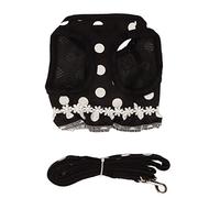 Ensemble de Harnais et de Laisse pour Chien à Pois, Gilet pour Animaux de Compagnie avec Corde de Traction pour l’entraînement à la Promenade, Harnais en Coton Ajustable et Respira (M.)
