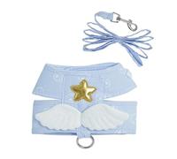 Ensemble de Harnais pour Chien et Chat, Accessoires pour Animaux de Compagnie, Gilet à Ailes d'ange Kawaii, Harnais pour Chiens, Chats, Chaton personnalisé, Chiot (Bleu S)
