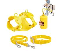 Ensemble de harnais pour chiens de petite taille | Harnais pour chien sans traction avec boucles réglables pour chiots avec porte-sac à déjections canines