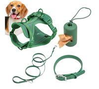 Ensemble de harnais pour chiens de taille moyenne - Collier réglable - Ensemble de laisse multifonction pour chiens de taille moyenne - Facile à marcher, pour tous les jours - Réglable