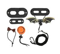 Ensemble de Harnais pour lézard réglable avec Aile de Chauve-Souris, Chapeau en Feutre et nœud Papillon pour Dragon Barbu, Gecko, caméléon et Petits Reptiles ou Animaux de compagni (Chapeau Orange +