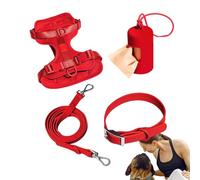 Ensemble de harnais pour petits chiens - Laisse pour chien - Pas de harnais pour chien - Ensemble de laisse « Step in No Pull » pour chiens et chiots avec support pour sac à déjections canines