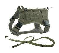 Ensemble De Harnais Tactique Militaire pour Chien, Harnais Réglable pour Chien De Service, Gilet Militaire pour Animaux De Compagnie, Entraînement en Plein Air, Camping, Marche, pour Chiens De Ta