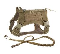 Ensemble De Harnais Tactique Militaire pour Chien, Harnais Réglable pour Chien De Service, Gilet Militaire pour Animaux De Compagnie, Entraînement en Plein Air, Camping, Marche, pour Chiens De Ta