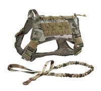 Ensemble De Harnais Tactique Militaire pour Chien, Harnais Réglable pour Chien De Service, Gilet Militaire pour Animaux De Compagnie, Entraînement en Plein Air, Camping, Marche, pour Chiens De Ta
