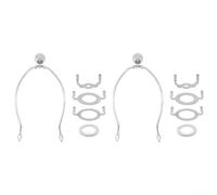 Ensemble de harpe de lampe de 25,4 cm avec support d'abat-jour amovible, 2 harpes, 2 embouts, 6 bases pour lampes de table et lampadaires, compatible avec douille E26 E27, noir, or, argent (argent)