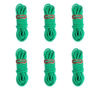 Ensemble de haubans de tente pour installation de bâche et auvent, vert | Cordon réfléchissant tressé en polyester de 4 m avec ajusteurs de tension, 6 pièces