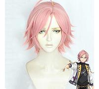 Ensemble de haute qualité étoiles Oukawa Kohaku rose courte perruque synthétique résistante à la chaleur Pelucas Anime Costume Cosplay perruques