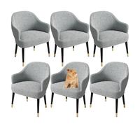 Ensemble de Housse De Chaise avec Accoudoirs housses de chaises de restaurant 1 2 4 6 pièces lavables conviennent au salonà la salle à mangerà l'hôtelà la cuisine et au bureau Light Gray set of 6