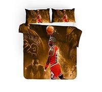 Ensemble De Housse De Couette 3 Pièces Fashion Basketball Michael Jordan Ensemble De Literie pour Enfants Adolescents sur Mesure Design Quilt Cover Et Taie d'oreiller (220x240cm(1.8M Bed),Dunk)