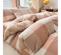 Ensemble de Housse de Couette à Carreaux Vert Herbe, Ensemble de literie à Carreaux de Buffle Multicolore, Ensemble de Housse de Couette en Coton à Carreaux Simple, Doux et Respirant, 100% Coton