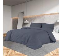 Ensemble de Housse de Couette Anthracite 200x200 cm Coton Literie vidaXL