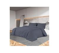 Ensemble de Housse de Couette Noir 200x200 cm Coton Literie Chambre vidaXL