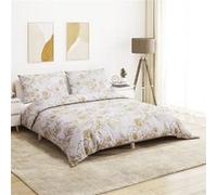 vidaXL Ensemble de housse de couette blanc et marron 260x220 cm Coton