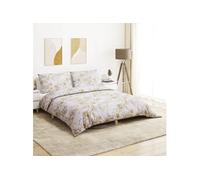 Ensemble de housse de couette blanc et marron 260x240 cm Coton