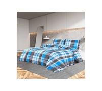Ensemble de housse de couette Bleu et gris 155x220 cm Coton136071