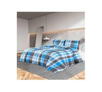 Ensemble de housse de couette Bleu et gris 200x200 cm Coton