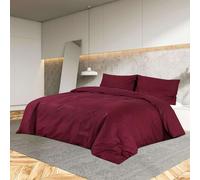Ensemble de Housse de Couette Bordeaux 140x200 cm Coton Literie Chambre vidaXL